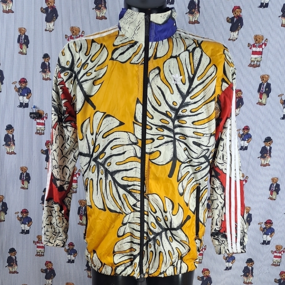 Adidas multicolor floral pattern full zip lightweight casual  Women's SM jacket